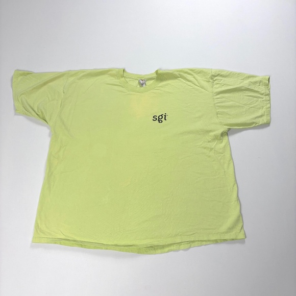 Vintage SGI Silicon Graphics Manufacturing T Shirt Green Sz XXL Tech Computer